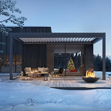 Lamellendach im Winter