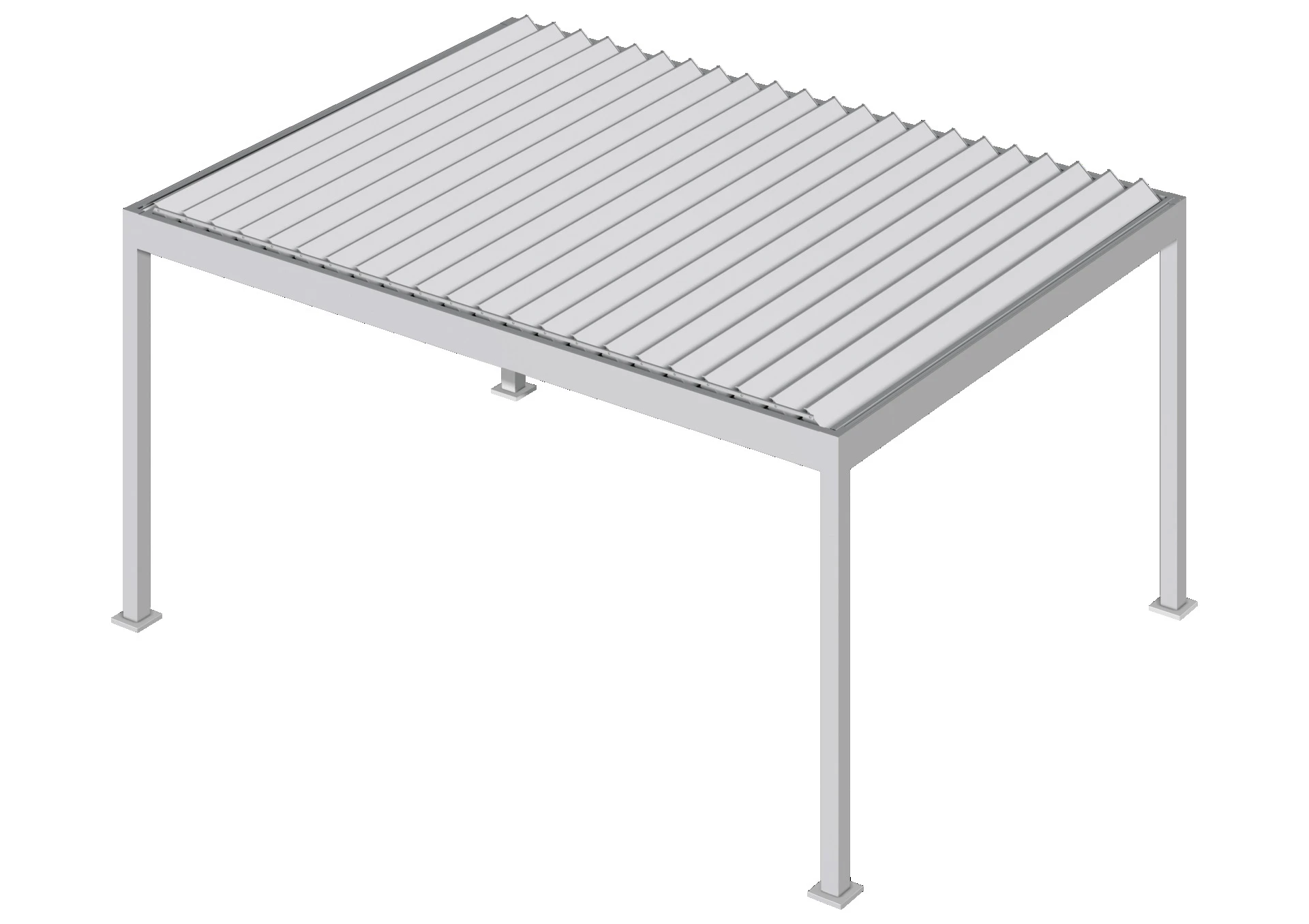 Moderne Terrassenüberdachung aus Aluminium mit Lamellendach