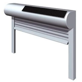 Solarbetriebener Rollladen in geschlossenem Zustand